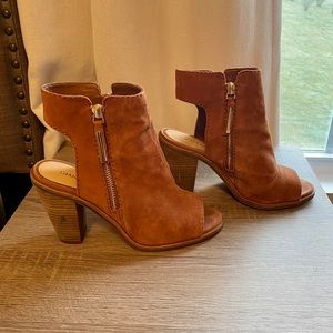 Gianni Bini Suede Open Toe Booties
